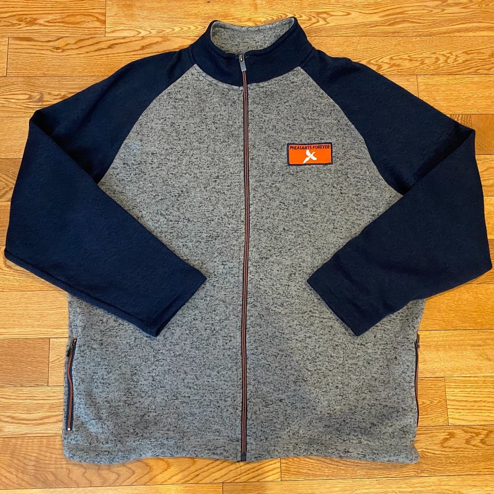 Pheasants Forever Men’s XXL Long Sleeve Full Zip Sweater Mock Neck Sweatshirt